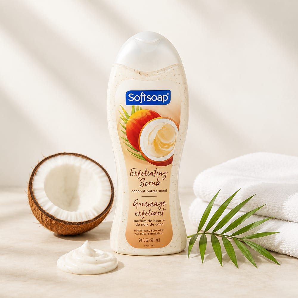 Softsoap Gel Douche Exfoliant Noix de Coco – Gommage Doux 591 ml