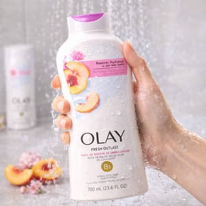 olay gel douche fresh outlast pêche & fleur – hydratation 700 ml